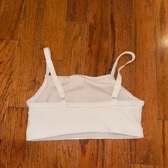 Aerie White Ribbed sports bra - Picture 2 of 3